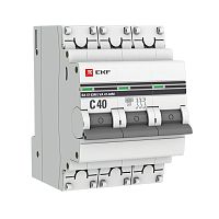 Автоматический выключатель 3P 40А (C) 6кА ВА 47-63M без теплового расцепителя PROxima | код  mcb4763m-6-3-40C-pro | EKF